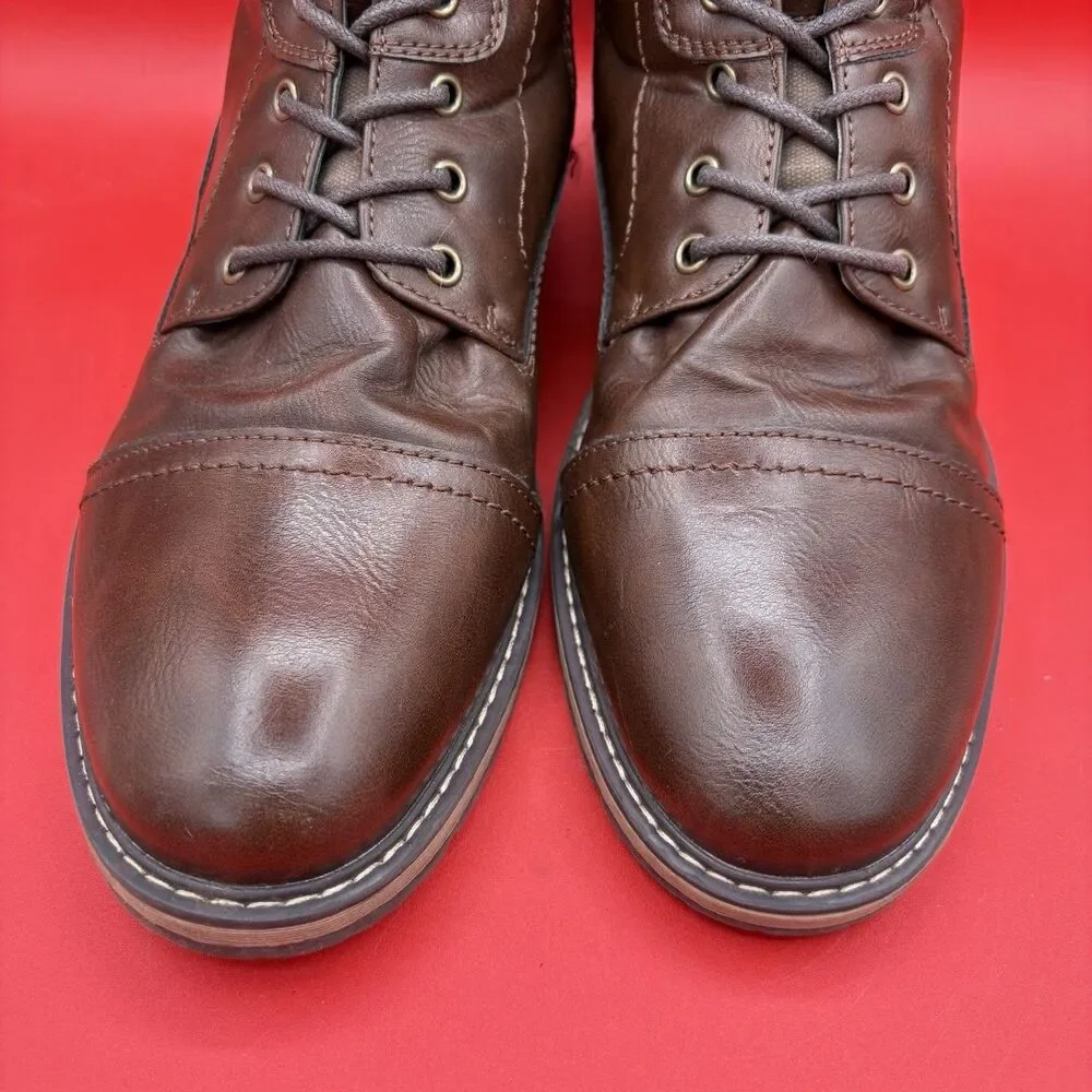 Madden By Steve Madden Ortholite Boots Dark Brown Side Zip Buckle Mens 12